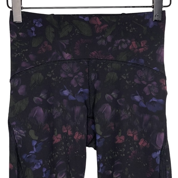 Lululemon Train Times Crop 17" Leggings in Frozen Flourish Multi Black Size 4 - Picture 2 of 8